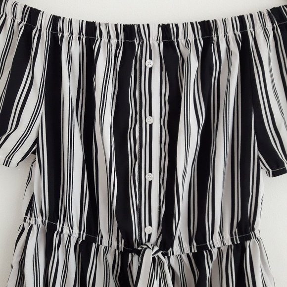 2/$35 OFF the shoulder URBAN outfitters Striped Summer Mini Dress Sz M ( 8-1… - Picture 4 of 6